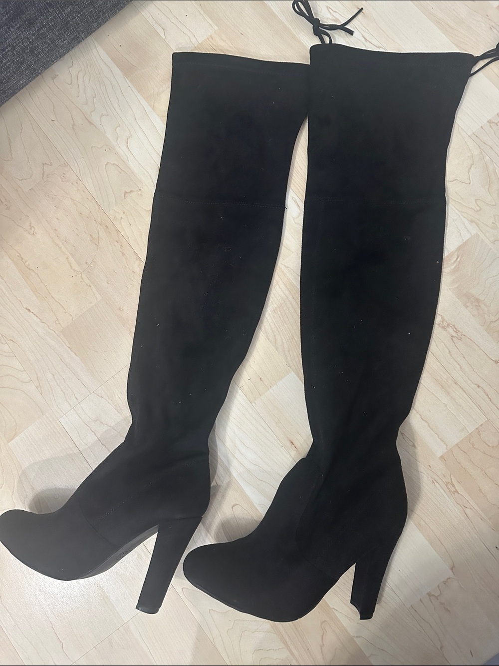Steve Madden Black Over-the-Knee Suede Block-Heel Boots- never worn
